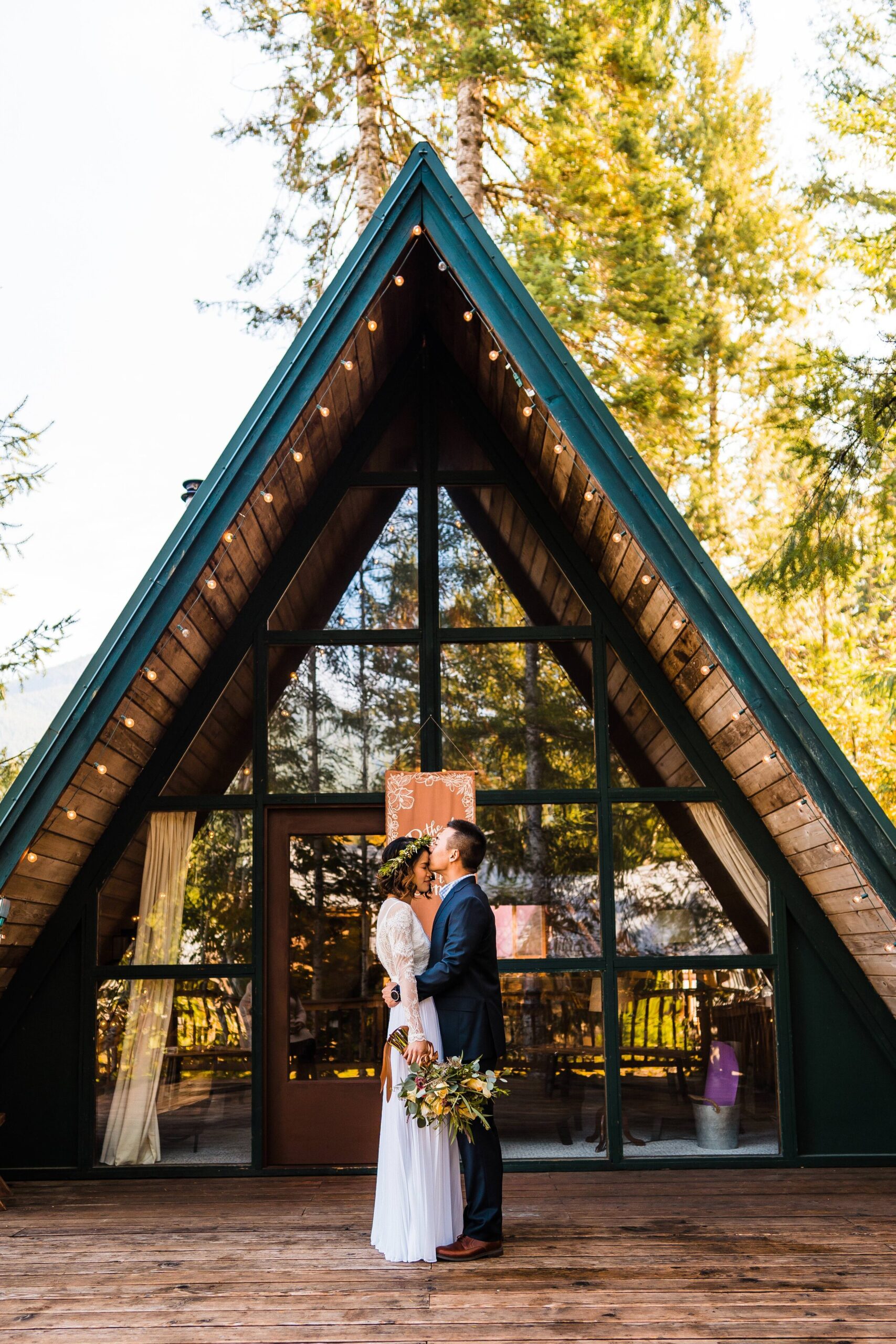 Intimate A-Frame Cabin Wedding at Mount Rainier