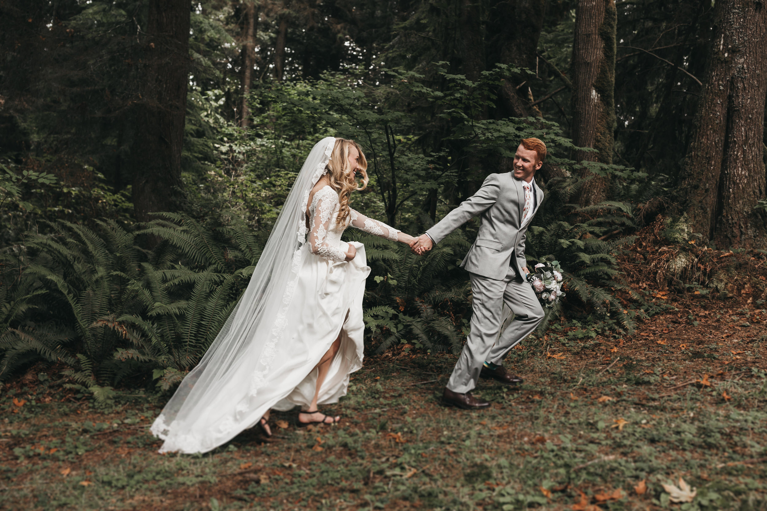 Intimate Seattle Outdoor Forest Wedding. Between the Pine- Adventure Wedding and Elopement Photography Seattle, WA