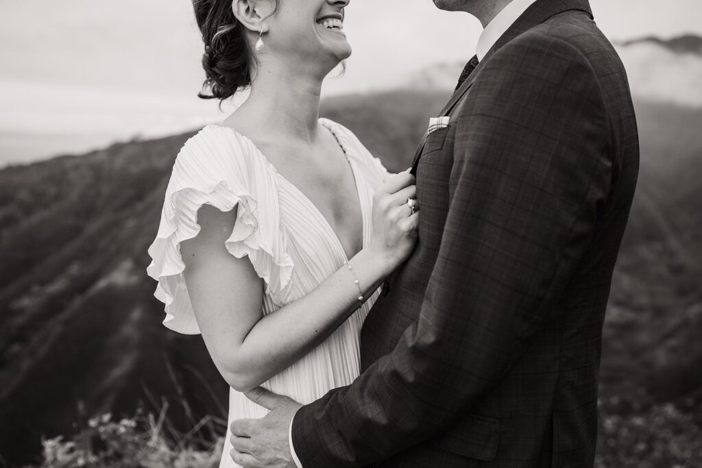 Bride and groom couple portraits during their Hawaii elopement