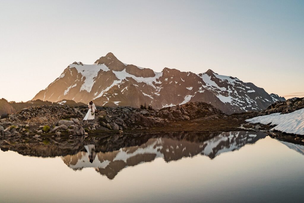 Sunset adventure elopement photos at Artist Point 