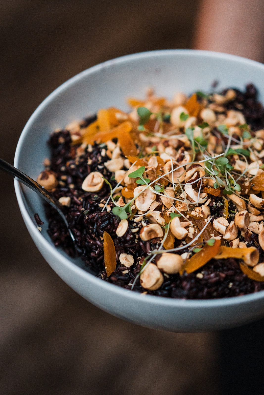 Colorful salad with locally-sourced ingredients for a micro wedding reception. 